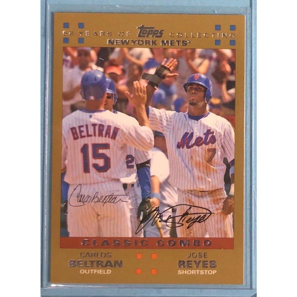 2007 Topps Gold#656 Carlos Beltran + Jose Reyes New York Mets ser #/2007
